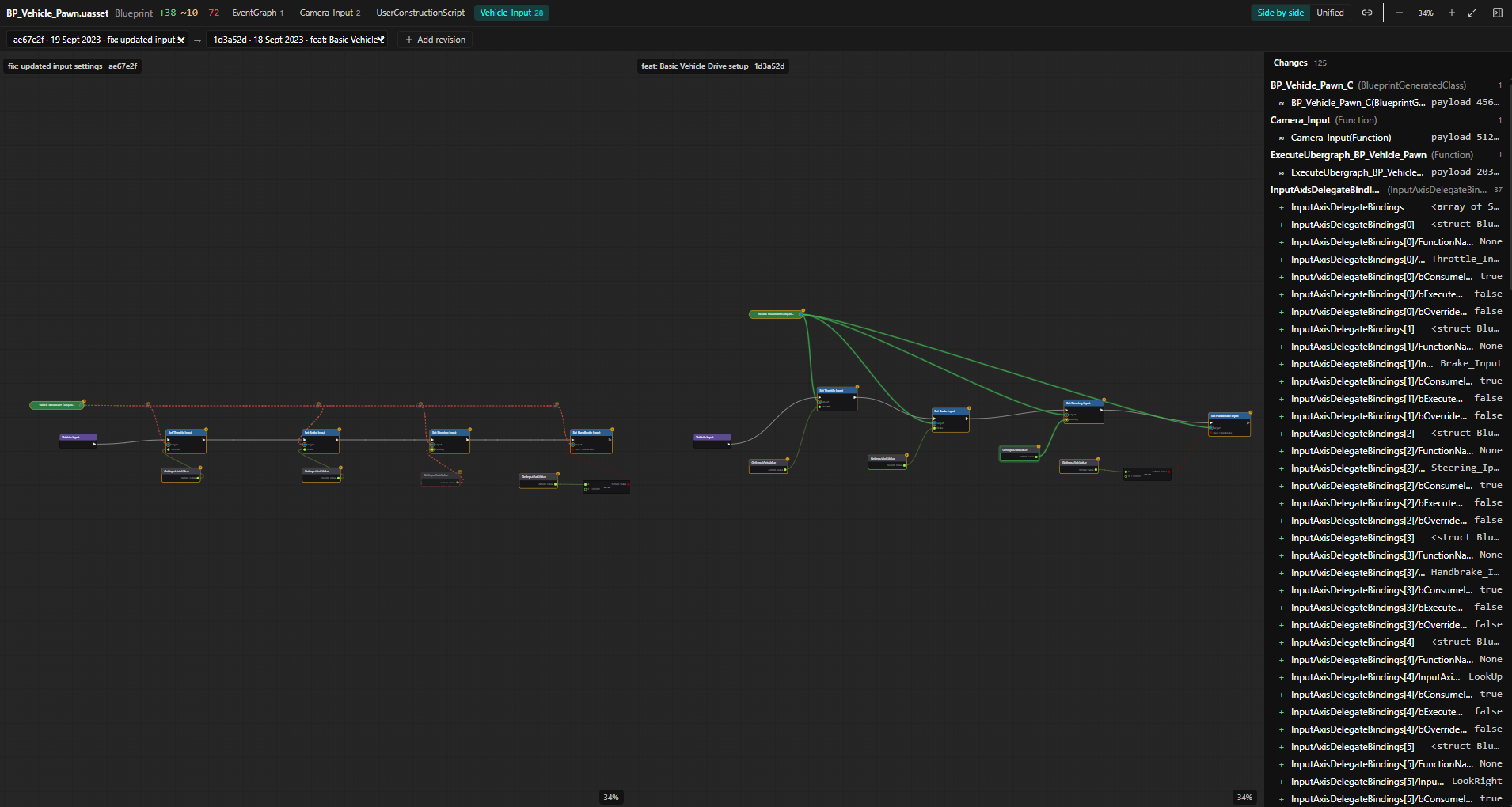 Side-by-side Blueprint revision compare